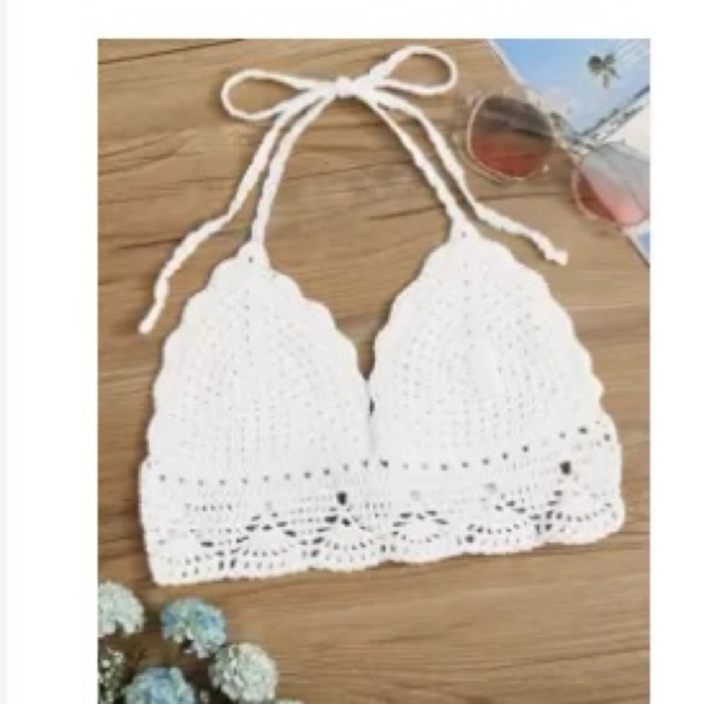 Crochet Halter Bikini Top